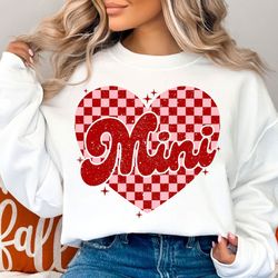 Mini Checkered Heart SVG PNG, Love Svg, Heart Svg, Valentines Day Svg, Retro Valentine Png, Valentine Shirt, Valentines