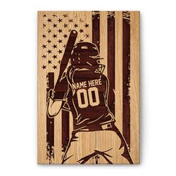 personalized softball poster & canvas, softball player on a wooden wall art, custom name number home decor for daughter,