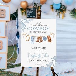 Little Cowboy Baby Shower Welcome Sign, Cowboy Baby Shower Sign, Wild West Baby Shower Decorations Boy, Western Baby Sho