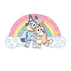 bluey rainbow png, bluey friends instant download png, bluey and friends digital png file, bluey heeler, ready to print