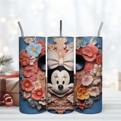 floral frame minnie mouse 20oz png disneyland minnie 20oz tumbler wrap