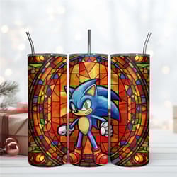 sonic the hedgehog stained glass 20oz tumbler wrap sublimation