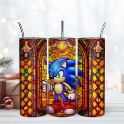 sonic stained glass 20oz wrap tumbler design download files