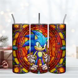 sonic 20oz tumbler stained glass sublimation design instant file