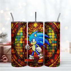 sonic 20oz stained glass tumbler sublimation design png download