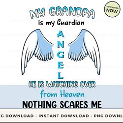 digital - my grandpa is my guardian a n g e l he is watching over from heaven nothing scares me pod design - high-resolu