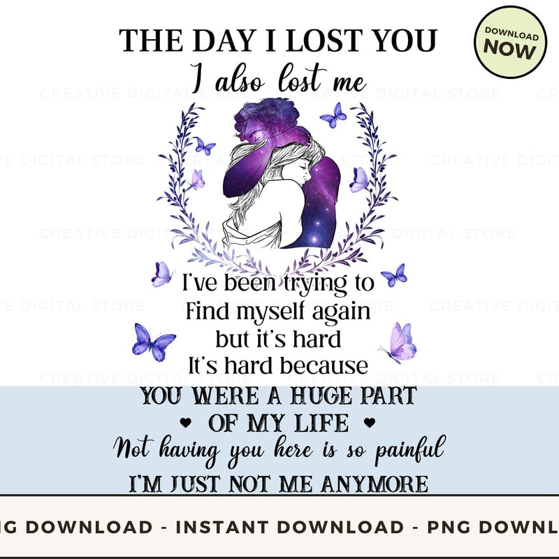 The day i lost you I also lost me I've been trying to Find myself again but it's hard It's hard because you were a huge part of my life Not having you_1_1.jpg