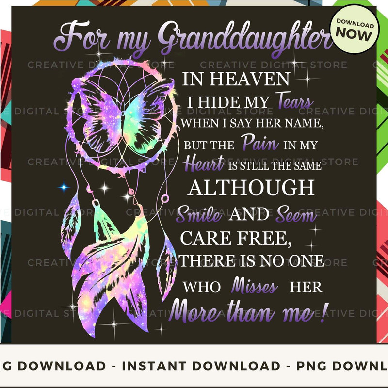 GRANDDAUGHTER For my in heaven i hide my tears.jpg