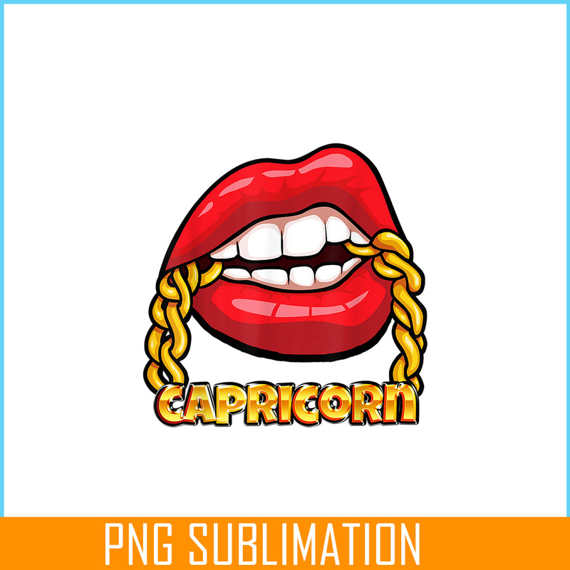 CPB28102362-Juicy Lips Gold Chain Capricorn PNG Zodiac Sign PNG Capricorn PNG.png