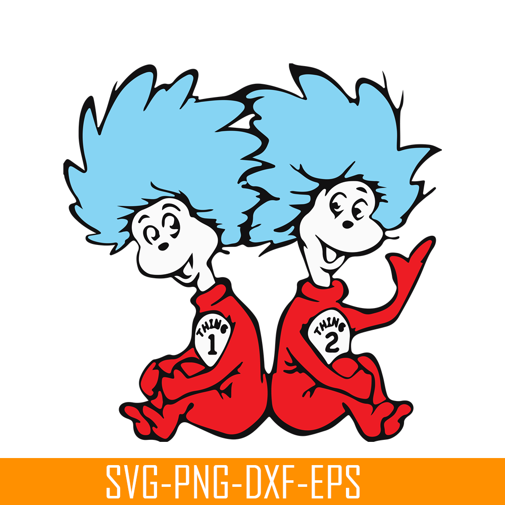 DS104122330-Thing One and Thing Two Characters SVG, Dr Seuss SVG, Cat in the Hat SVG DS104122330.png