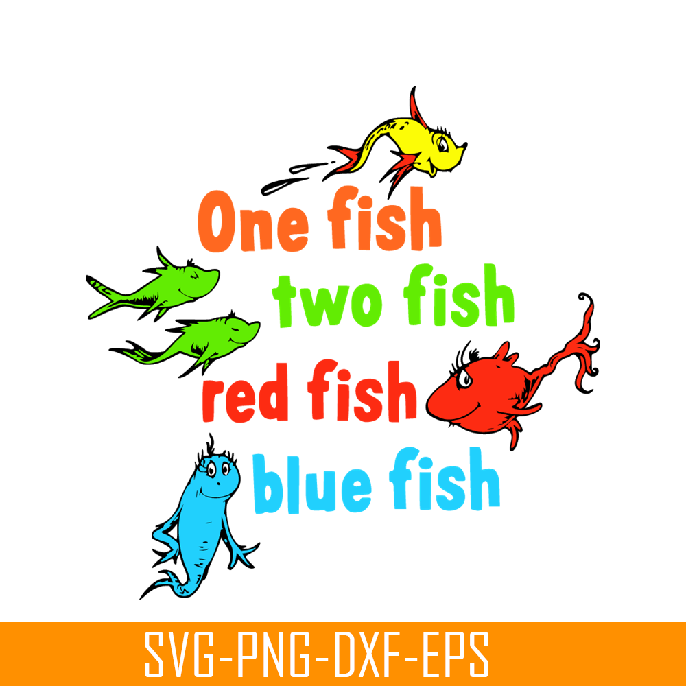 DS105122349-One fish two fish red fish blue fish SVG, Dr Seuss SVG, Cat In The Hat SVG DS105122349.png