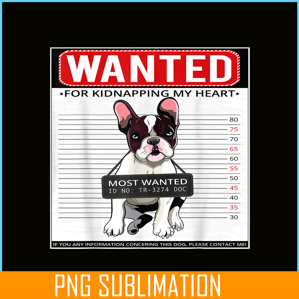 HL16102343-French Bulldog Wanted PNG, French Dog Artwork PNG, Bulldog Mascot PNG.png