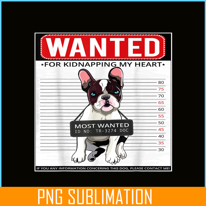 HL16102343-French Bulldog Wanted PNG, French Dog Artwork PNG, Bulldog Mascot PNG.png