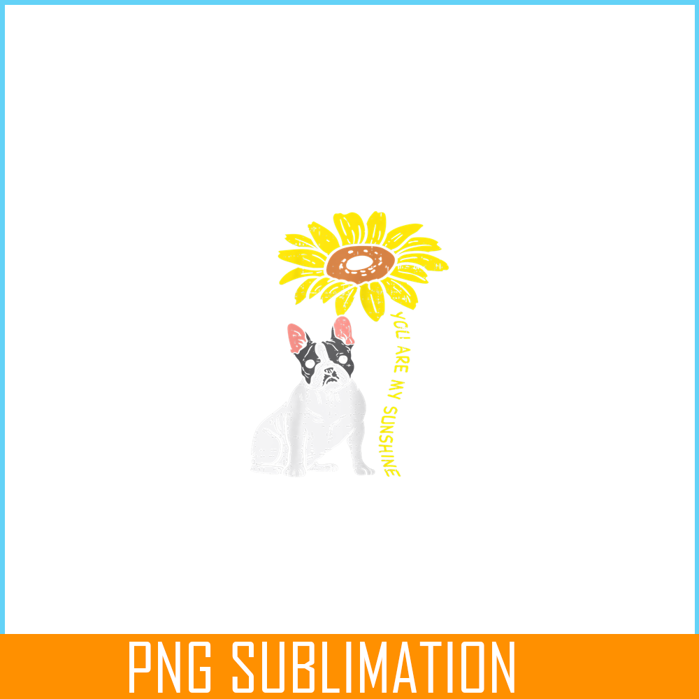 HL16102391-French Bulldog Sunflower PNG, Frenchie Dog Lover PNG, French Dog Artwork PNG.png