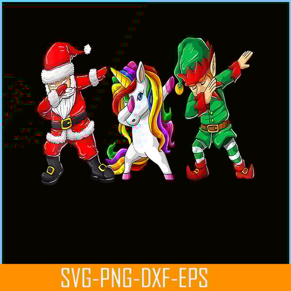 PNG14102353-Dabbing Santa Elf Unicorn Christmas Kids Boys Men Xmas Gifts T-Shirt Png.png