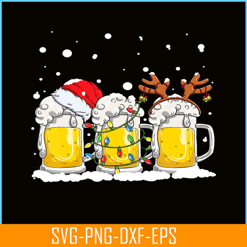 PNG14102392-Beer Christmas Mug Santa Reinbeer Xmas lights Gift Men Women T-Shirt Png.png