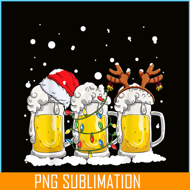 BEER28102305-Beer Christmas PNG Mug Santa Reinbeer PNG Xmas lights PNG.png