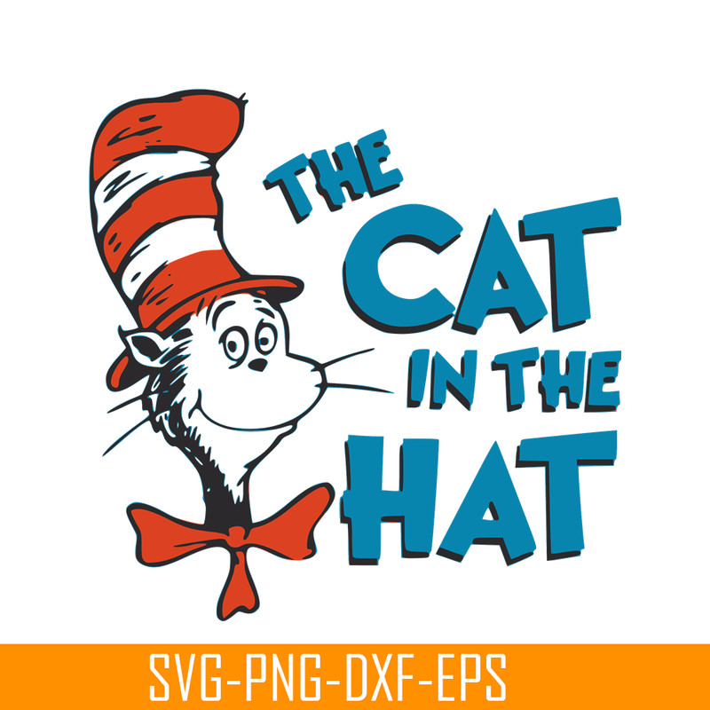 DS105122319-Cat in the hat Blue Text SVG, Dr Seuss SVG, Cat In The Hat SVG DS105122319.png