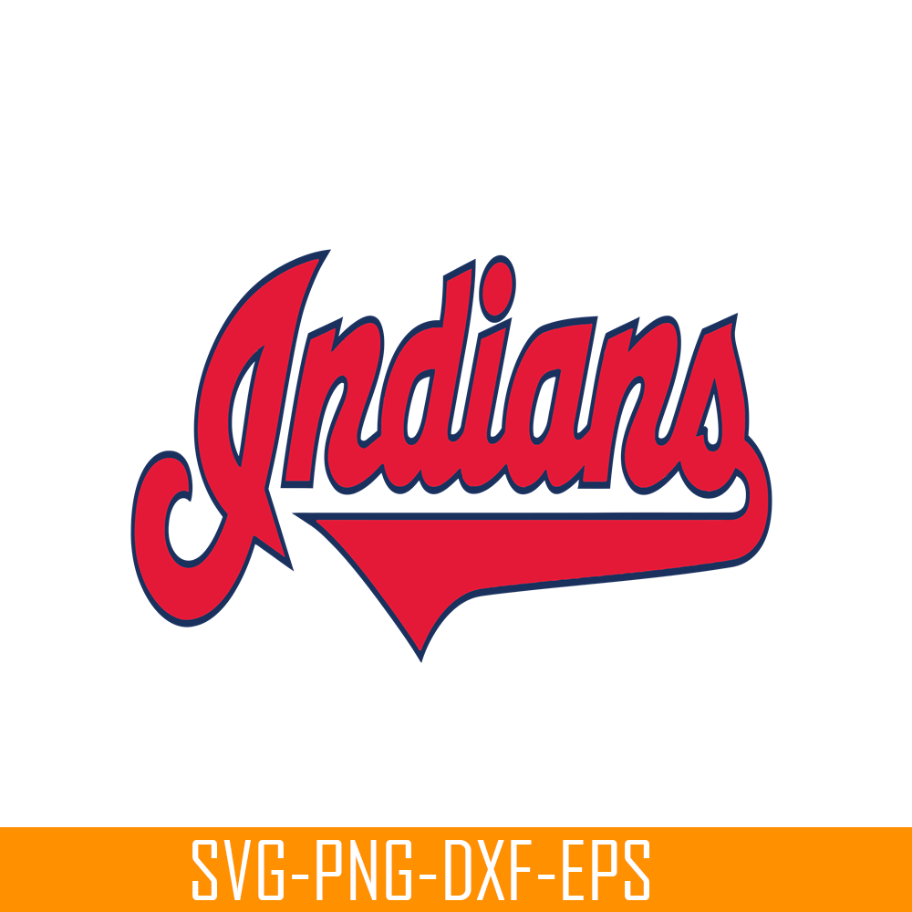 MLB01122338-Cleveland Indians The Red Text SVG PNG DXF EPS AI, Major League Baseball SVG, MLB Lovers SVG MLB01122338.png