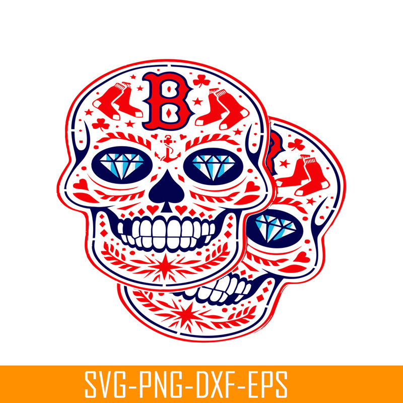 MLB30112348-Boston Red Sox Double Skulls SVG PNG DXF EPS AI, Major League Baseball SVG, MLB Lovers SVG MLB30112348.png