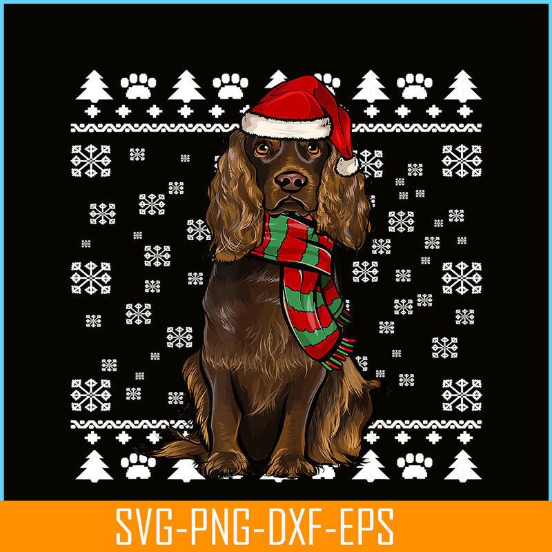 PNG141023109-Boykin Spaniel Dog Santa Hat Xmas Ugly Christmas T-Shirt Png.png