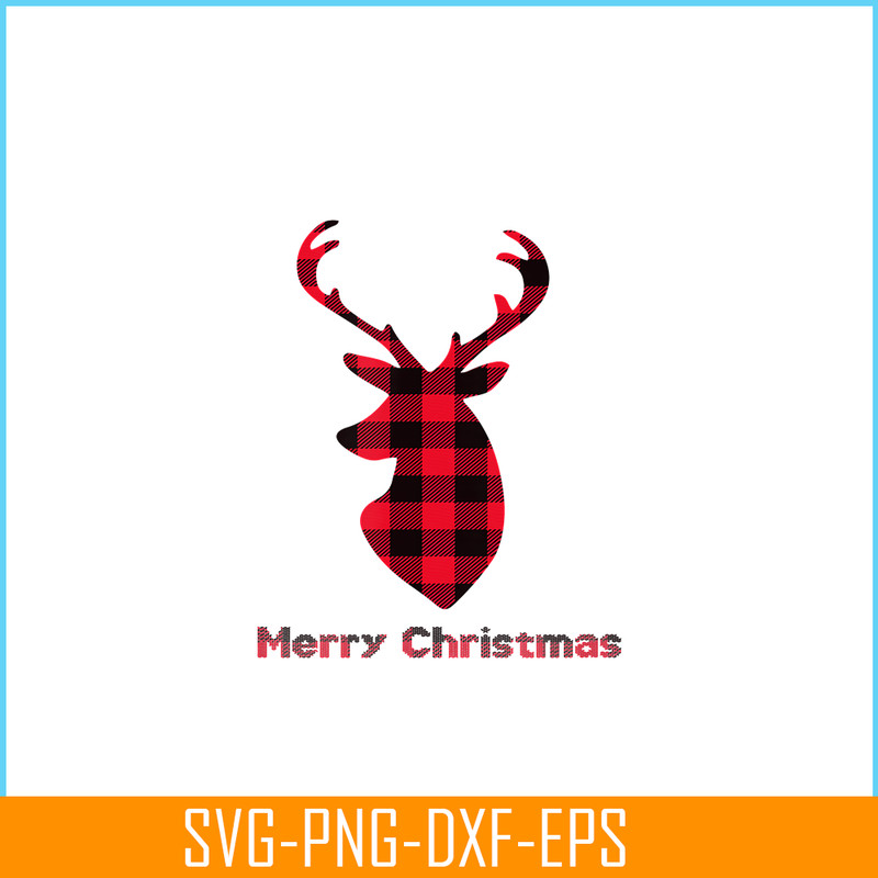 PNG141023111-Buffalo Plaid Reindeer Christmas Tee Santa Hat Merry Xmas T-Shirt Png.png
