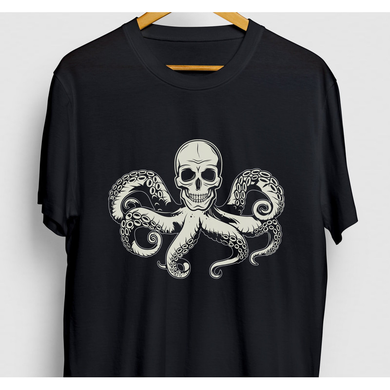 Octopus Shirt, Ocean Gift, Octopus Tee, Octopus Scull Hoodie Youth Shirt Unisex T-shirt.jpg