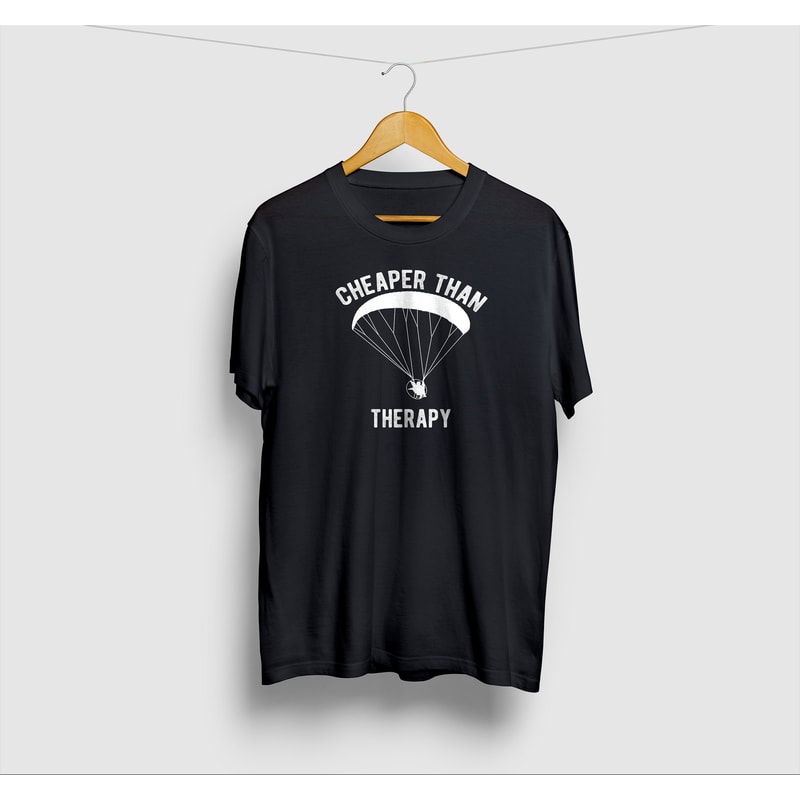 Paramotor T-Shirt, Cheaper Than Therapy Paraglider Gift, Paramotor Christmas, Paramotor Shirt, Short-Sleeve Unisex T-Shirt.jpg