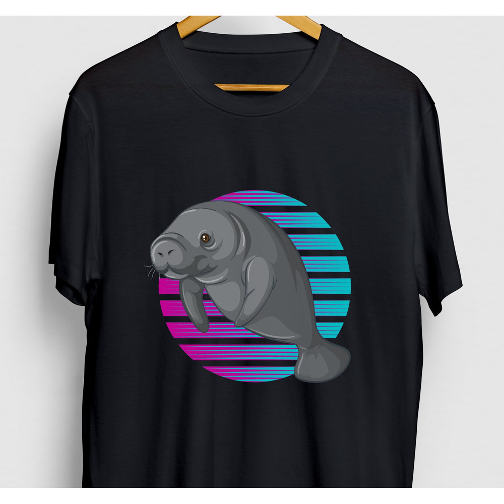 Retro Manatee Manatee Gift, Funny Cute Shirt, Funny Animal tee, Manatee Hoodie Youth Shirt Unisex T-shirt.jpg
