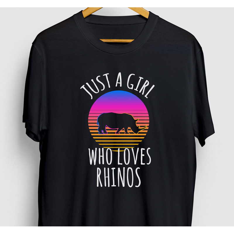 Rhino Shirt, Rhinoceros Shirt, Rhino Tee, Rhino Zoo Shirt, Rhinoceros, Just A Girl Who Loves Rhinos Hoodie Youth Shirt Unisex T-shirt.jpg
