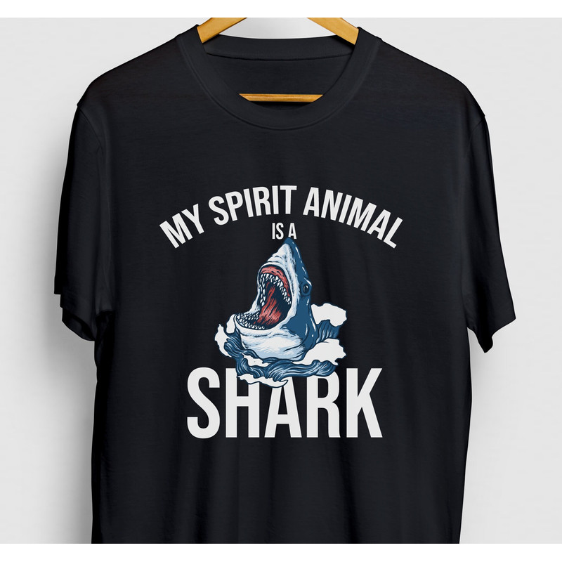 Shark Shirt, Shark Tee, Shark Gift Idea, Beach Summer Tee, My Spirit Animal Is A Shark Hoodie  Youth Shirt  Unisex T-shirt.jpg