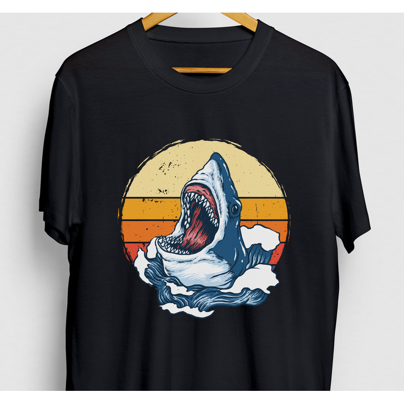 Shark Shirt, Shark Tee, Shark Gift Idea, Beach Summer Tee, Shark Sunset Hoodie  Youth Shirt  Unisex T-shirt.jpg