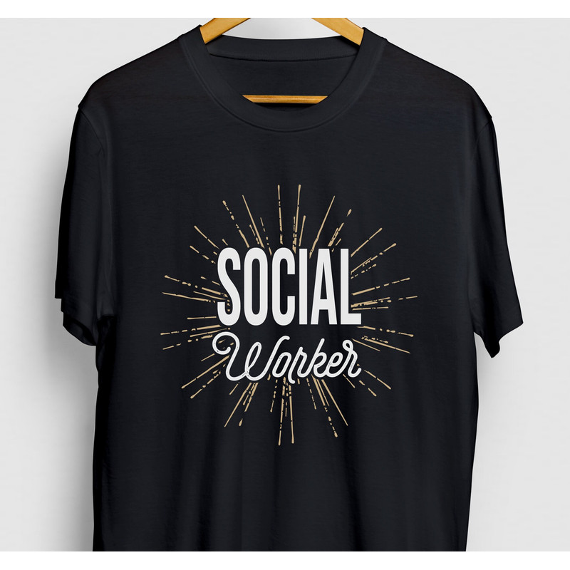 Social Worker Sunburst Caseworker Gift, Funny PolSci Shirt, Caseworker Hoodie Youth Shirt Unisex T-shirt.jpg