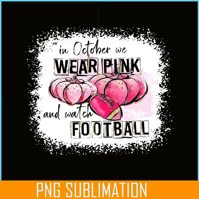 HL14102315-In October We Wear Pink Bleached Print Short Sleeve T-shirt PNG.png