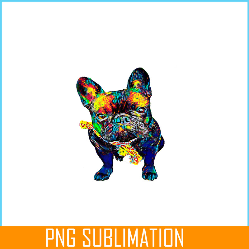 HL161023102-Colorful Bulldog Mascot PNG, Frenchie Dog Lover PNG, French Dog Artwork PNG.png