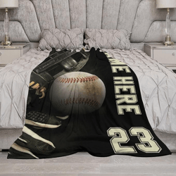personalized baseball fan blanket, baseball throw blanket, sport gifts for baseball players, baseball lover gifts