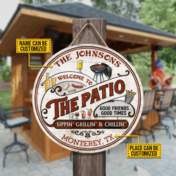 Personalized Patio Grilling Wooden Sign, Bar and Grill Wood Sign, BBQ Lover Gifts, Backyard Sign, Outdoors Sign