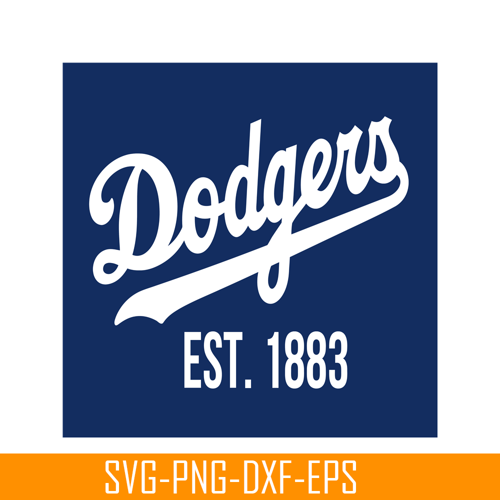 MLB011223131-Dodger EST 1883 Flag SVG, Major League Baseball SVG, MLB Lovers SVG MLB011223131.png