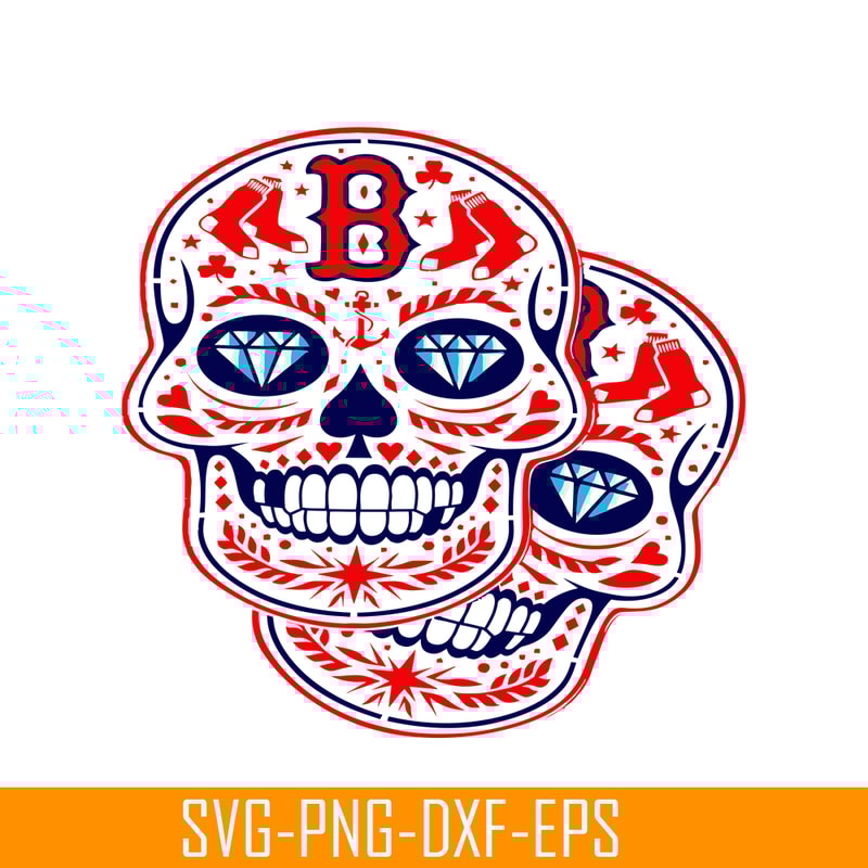 MLB30112348-Boston Red Sox Double Skulls SVG PNG DXF EPS AI, Major League Baseball SVG, MLB Lovers SVG MLB30112348.png
