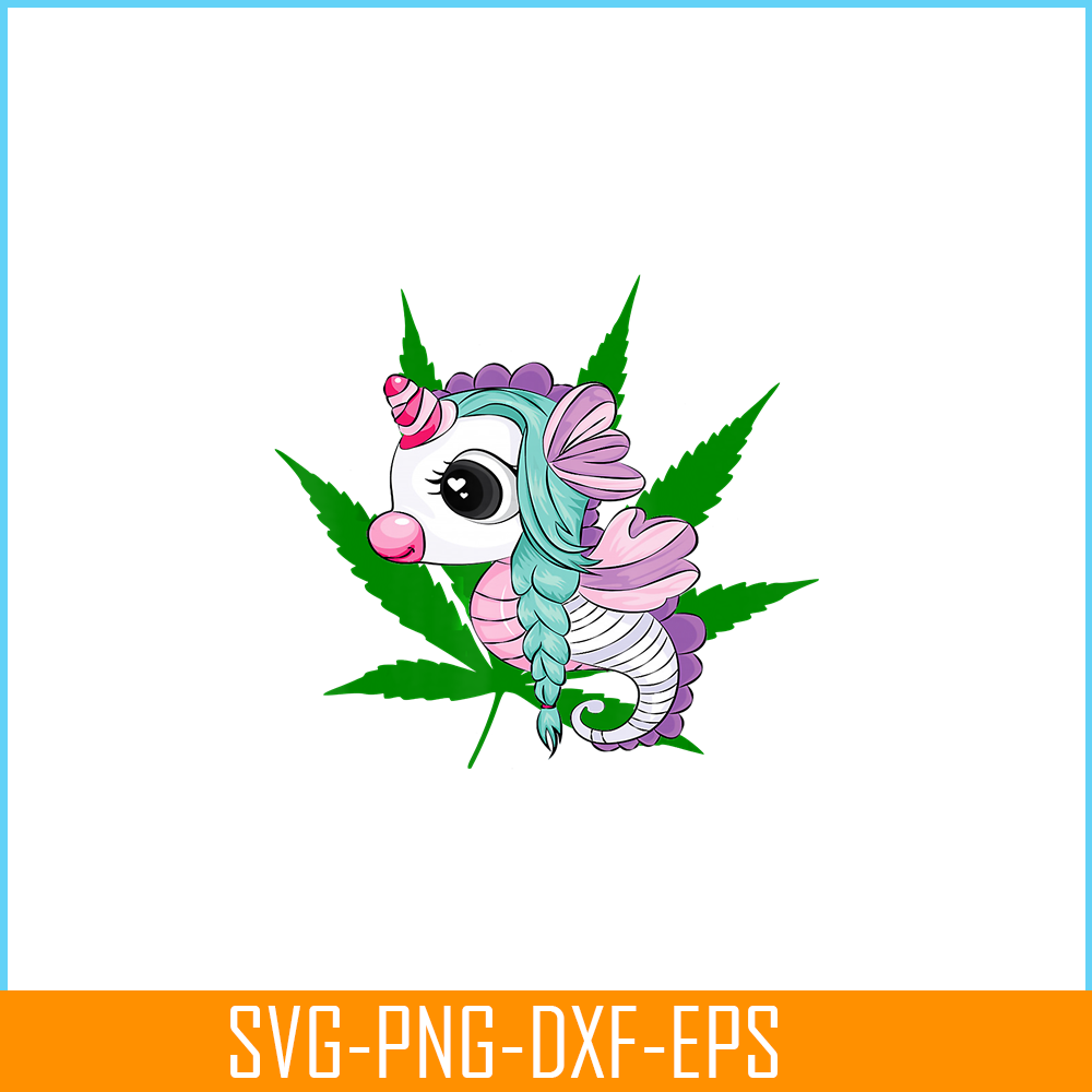 PNG14102352-Cute Christmas Tee Marijuana Weed Leaf Cool Seahorse Unicorn T-Shirt Png.png