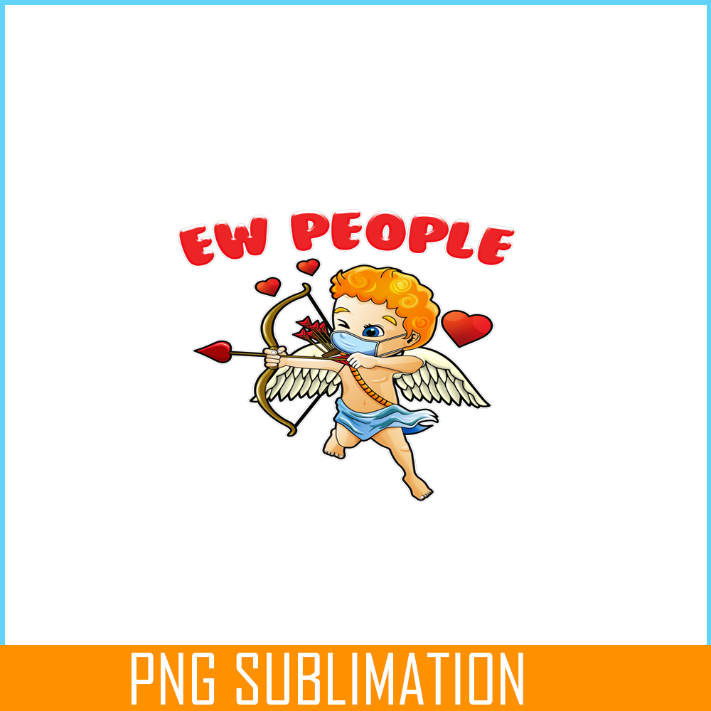 VLT19102337-Ew People Cupid Wearing Mask PNG, Hearts Valentine PNG, Valentine Holidays PNG.png
