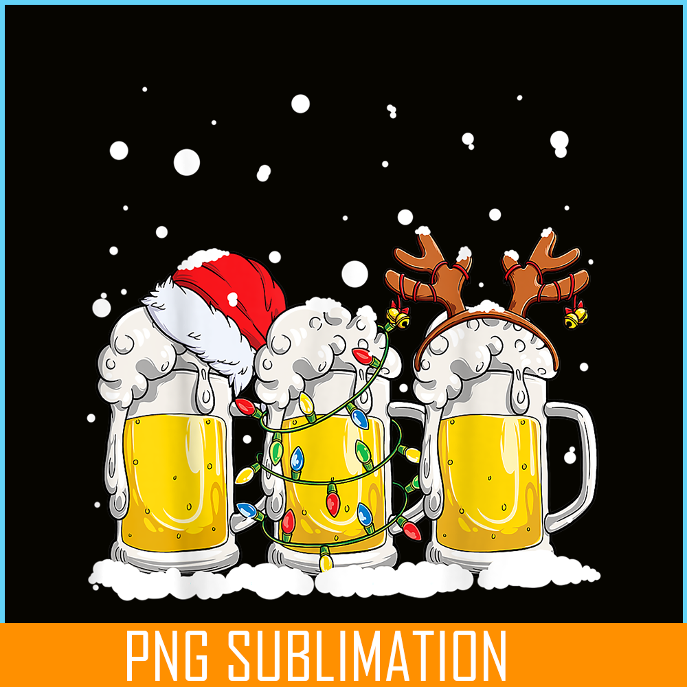 BEER28102305-Beer Christmas PNG Mug Santa Reinbeer PNG Xmas lights PNG.png
