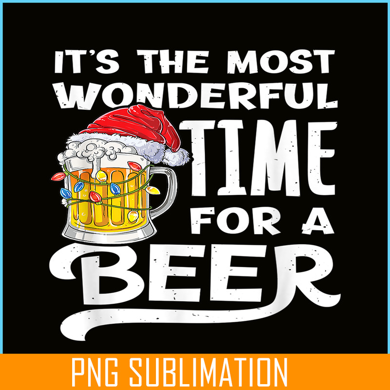 BEER28102350-The Most Wonderful Time For A Beer Beer Christmas Beer PNG Beer Santa PNG.png