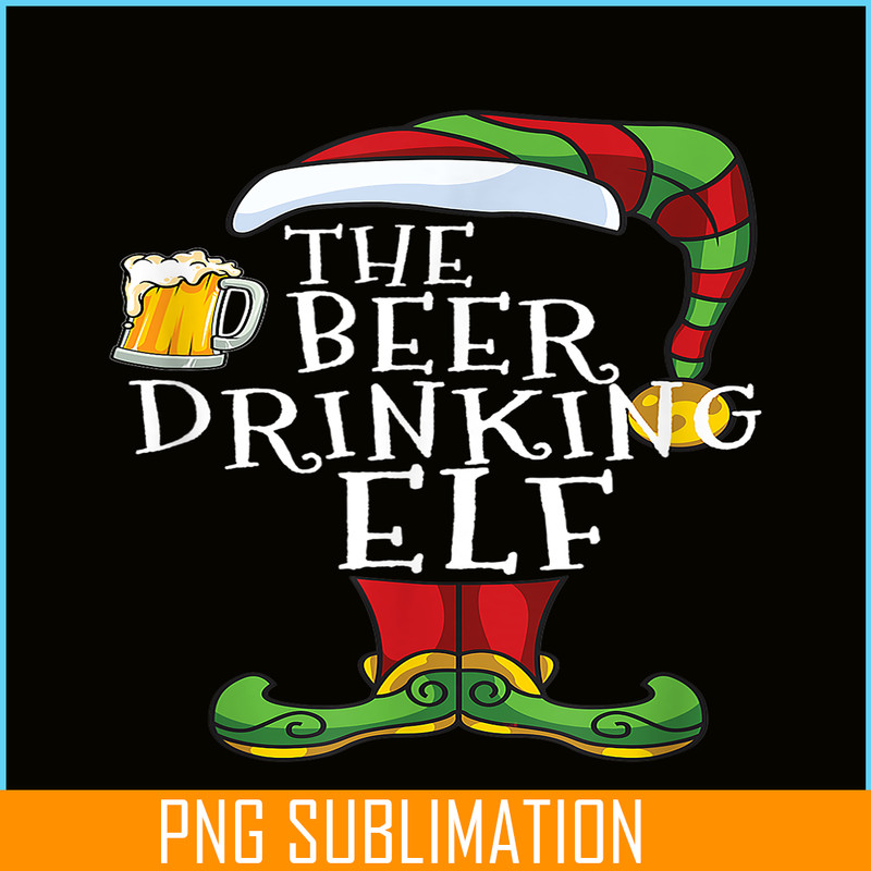 BEER28102374-The Beer Drinking Elf PNG Christmas Beer PNG Drunk Christmas PNG.png