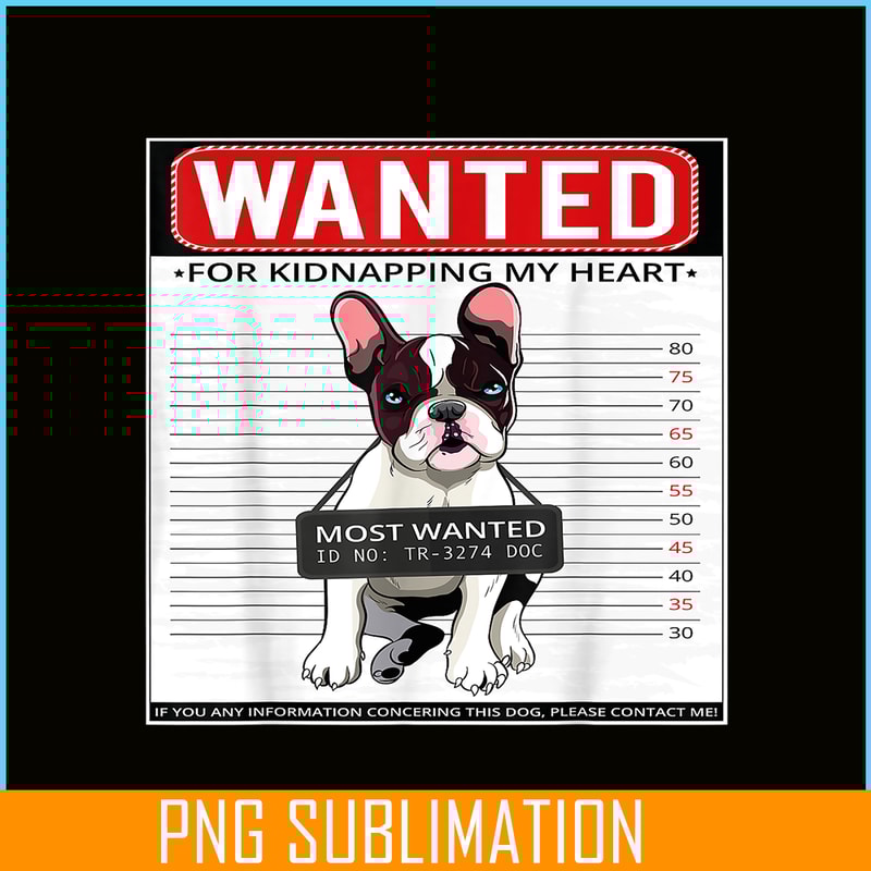 HL16102343-French Bulldog Wanted PNG, French Dog Artwork PNG, Bulldog Mascot PNG.png