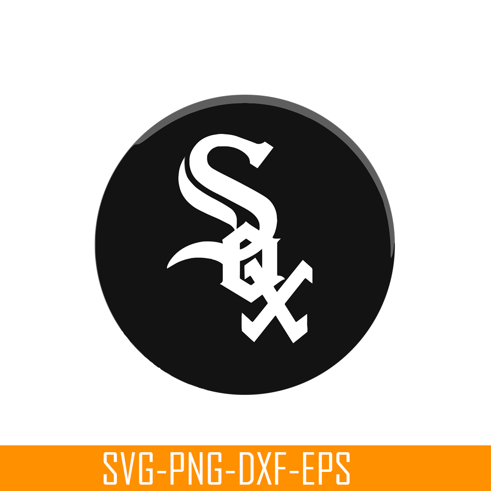 MLB01122307-Chicago White Sox Black Logo SVG PNG DXF EPS AI, Major League Baseball SVG, MLB Lovers SVG MLB01122307.png