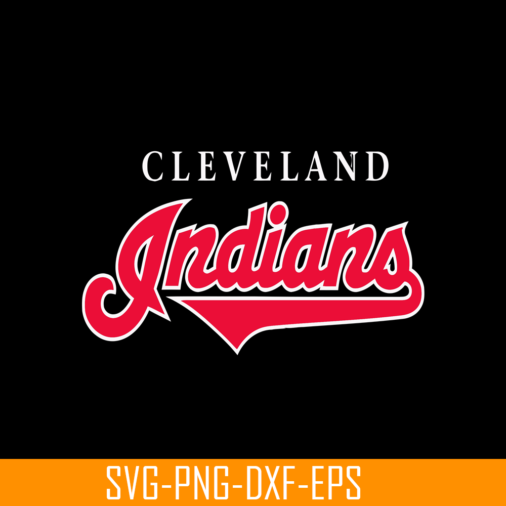 MLB01122335-Cleveland Indians The Text SVG PNG DXF EPS AI, Major League Baseball SVG, MLB Lovers SVG MLB01122335.png