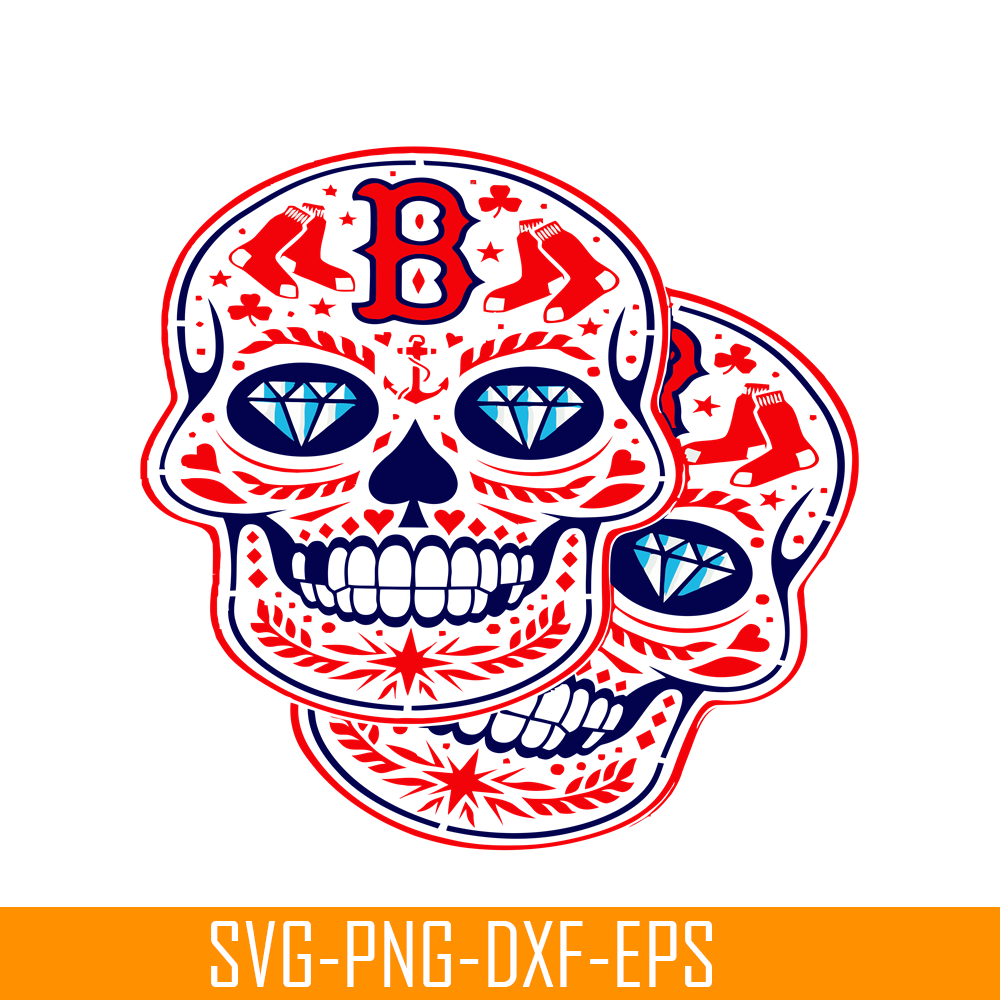 MLB30112348-Boston Red Sox Double Skulls SVG PNG DXF EPS AI, Major League Baseball SVG, MLB Lovers SVG MLB30112348.png