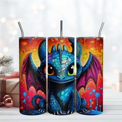 retro toothless tumbler wrap design, dragon wrap 20oz, 20oz skinny tumbler instant download