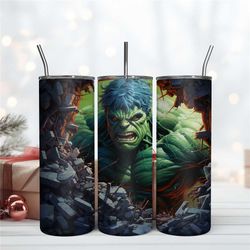 hulk design tumbler 20oz design, hulk marvel skinny 20oz, skinny 20oz tumbler design digital file